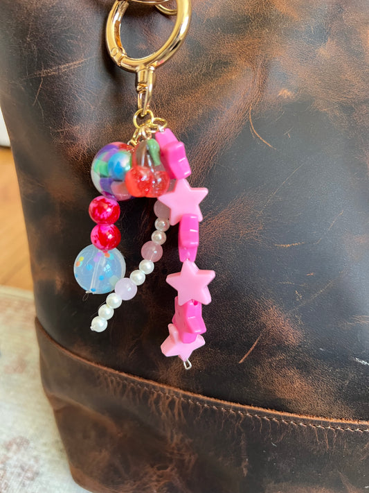 Pink Star Bag Charm