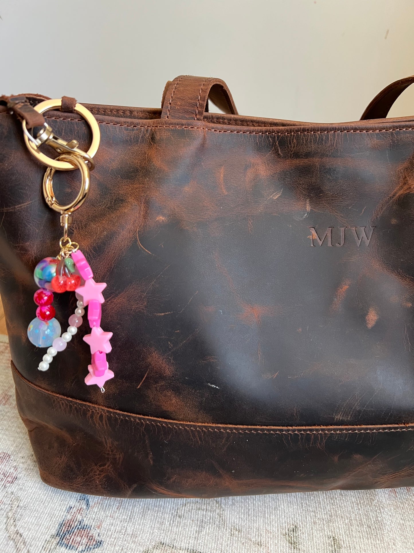 Pink Star Bag Charm