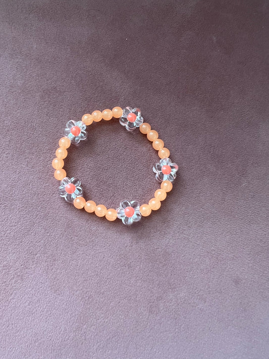 Orange Flower Kids Bracelet